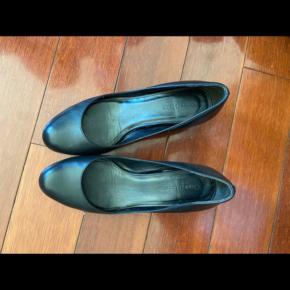 Cole Haan black wedge heels 6.5